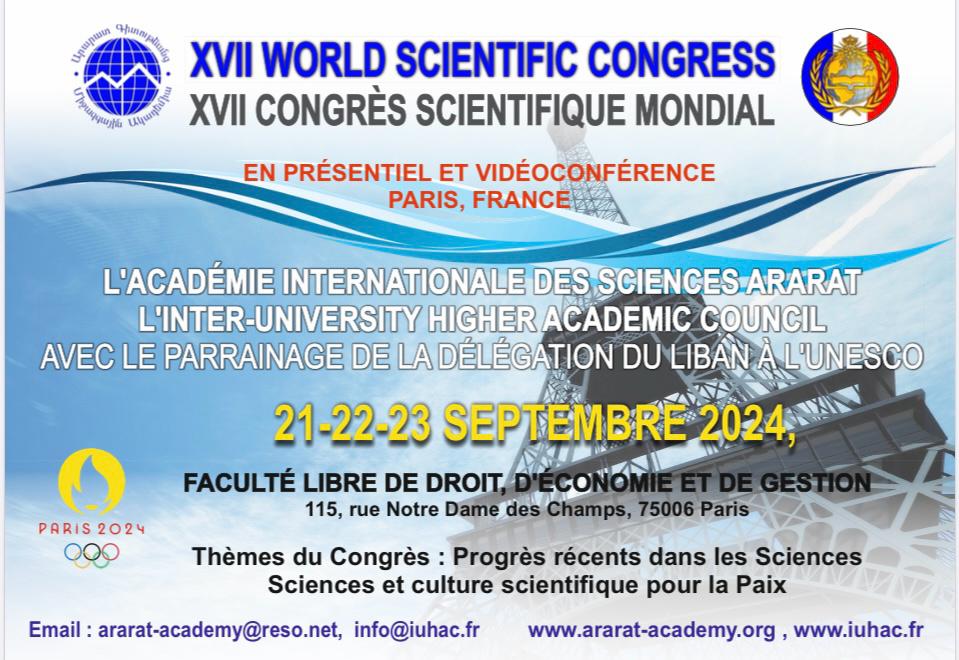 Innovation, Peace, and Unity: The World’s Best Minds Converge in Paris for the 17th World Scientific Congress